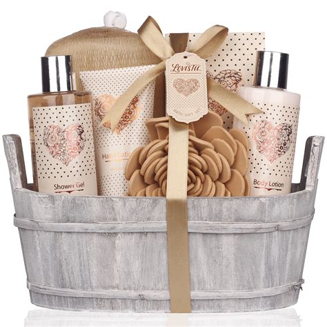 Spa Gift Basket Bath And Body Set With Vanilla Fragrance By Lovestee