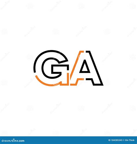 Ga Letter Logo Icon Design Template Elements Stock Vector