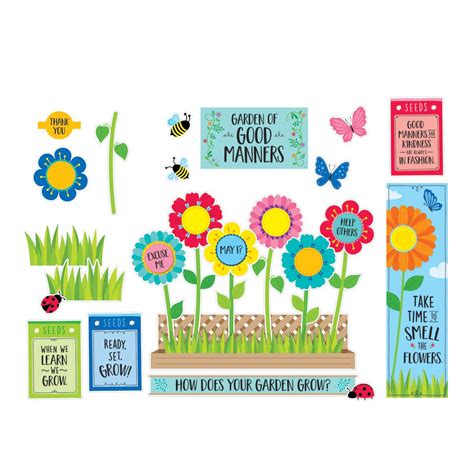 Garden Of Good Manners Mini Bulletin Board Set Ctp10447