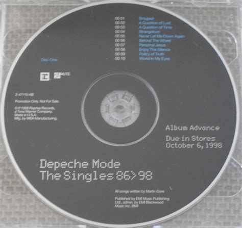 Depeche Mode The Singles 86 98 1998 Cd Discogs