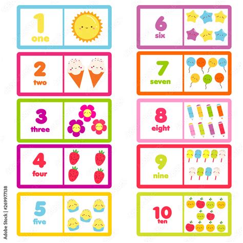 Count From One To Ten Cute Characters And Numbers Educational