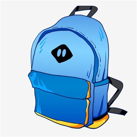 blue school bag blue backpack blue yellow package illustration hand painted png transparent