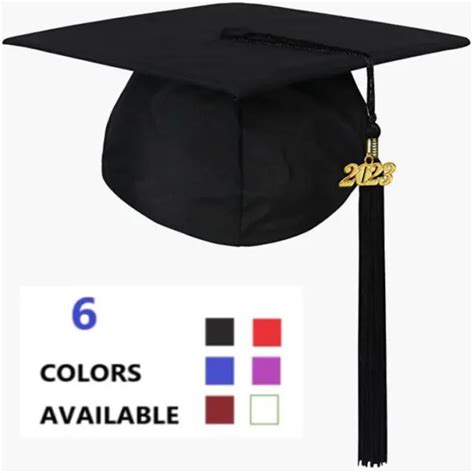 Unisex Adult Matte Graduation Cap With 2023 Tassel For College And High