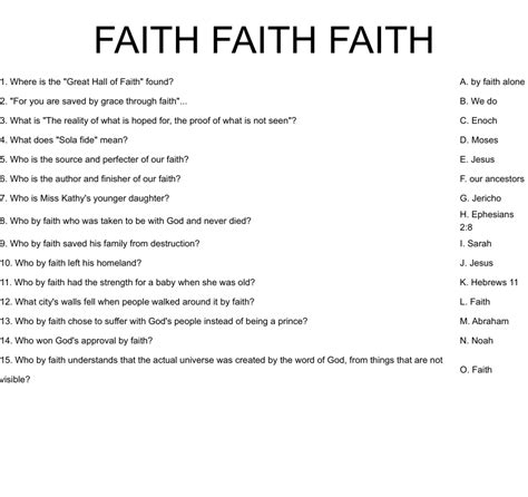 Faith Faith Faith Worksheet Wordmint