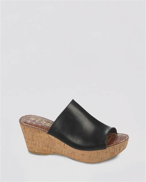 Sam Edelman Open Toe Platform Slide Wedge Sandals Remington In Black Lyst