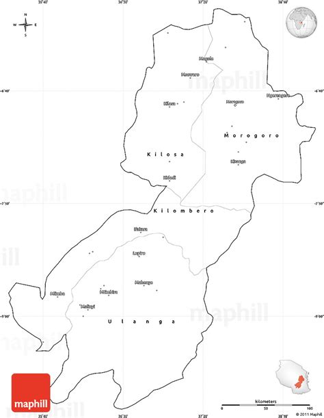 Blank Simple Map Of Morogoro Cropped Outside