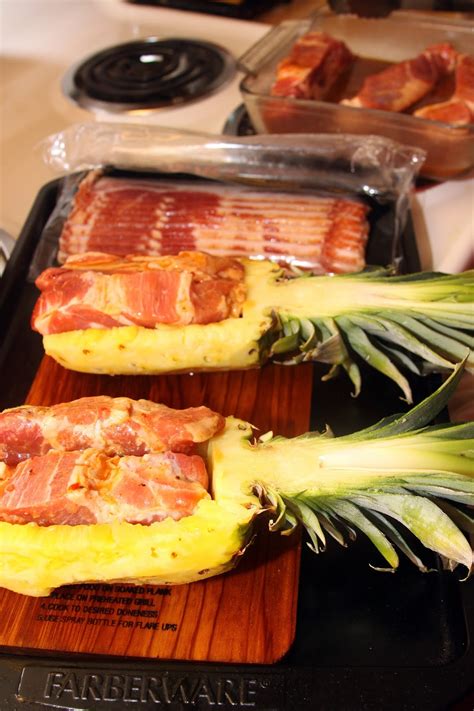 Bacon Wrapped Pineapple Stuffed With Sweet Heat Ribs For The Love Of Food