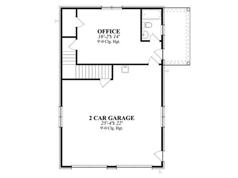 Garage Plans With Flex Space Detached 2 Car Garage Plan With Office