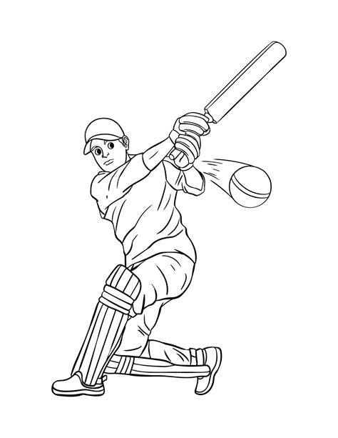 Premium Vector Cricket Isolated Coloring Page For Kids