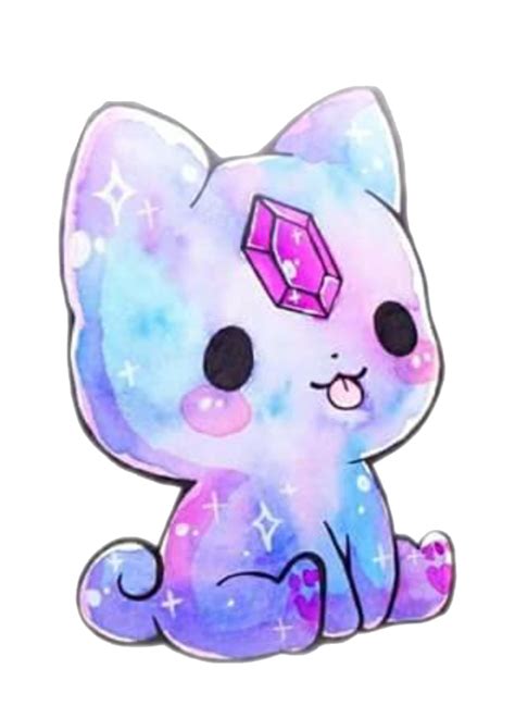 Galaxy Cat Kawaii Cute Adorable Sticker By Khillercat