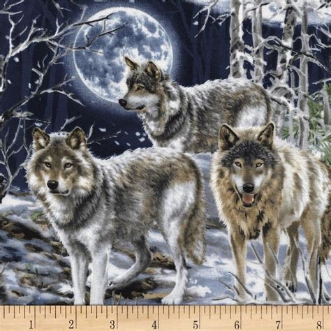 Wolf Fabric Outdoor Nature Fabric Fabric With Wolves By Timeless