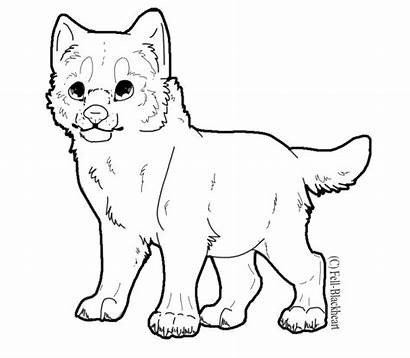 Wolf Pup Clipart Line Cub Drawing Lineart