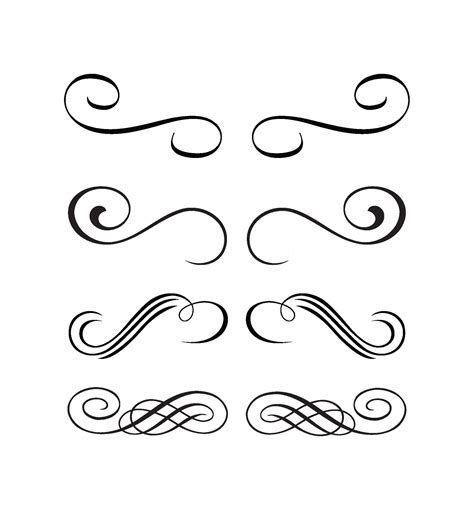 Swirl Line Art Silhouette Svg, Line Art Svg, Swirls Svg, Cut File