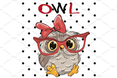 Cute Owl With Glasses Custom Designed Illustrations