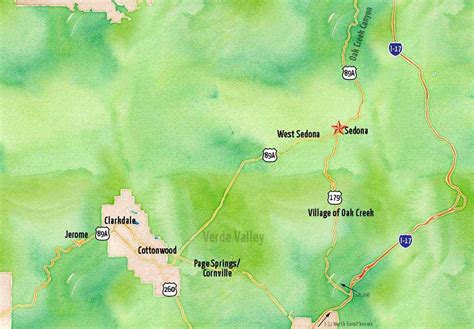 Verde Valley Map Cottonwood Jerome And Camp Verde On A Map