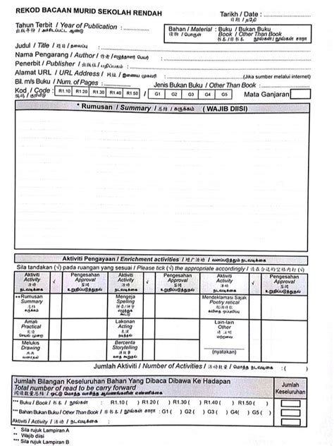 Contoh resensi buku terlengkap mulai dari contoh resensi buku fiksi & non fiksi, buku pengetahuan, buku novel, pelajaran & penjelasannya! Contoh Borang Rekod Bacaan Nilam