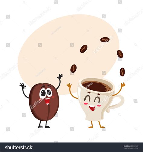 Funny Characters Crazy Coffee Bean Juggling Stock Vector 623239760