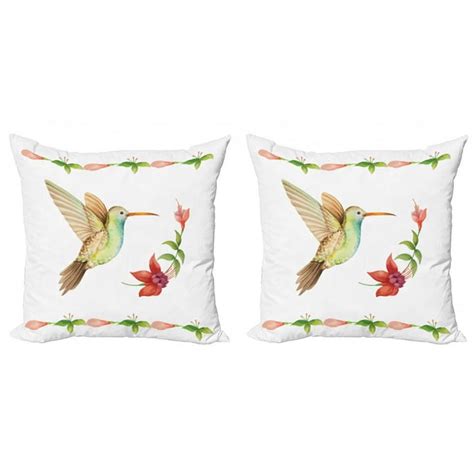 Hummingbird Throw Pillow Cushion Cover Pack Of 2 Hummingbird Flying