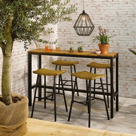 Buy wicker/rattan frame bar stools online! Buy A by AMARA Outdoors Outdoor Wicker Bar Stool - Black ...