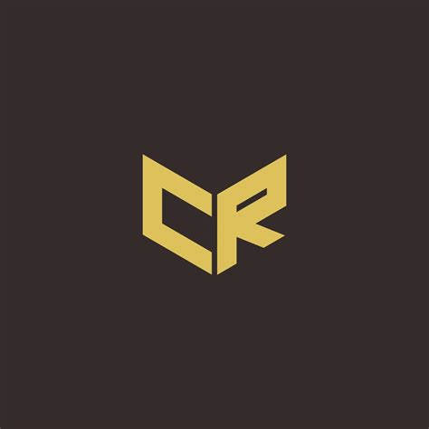 Cr Logo Letter Initial Logo Designs Template With Gold And Black