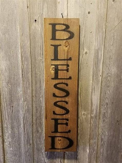 Blessed Rustic Sign Re Purposed Barn Wood Sign Hand Etsy