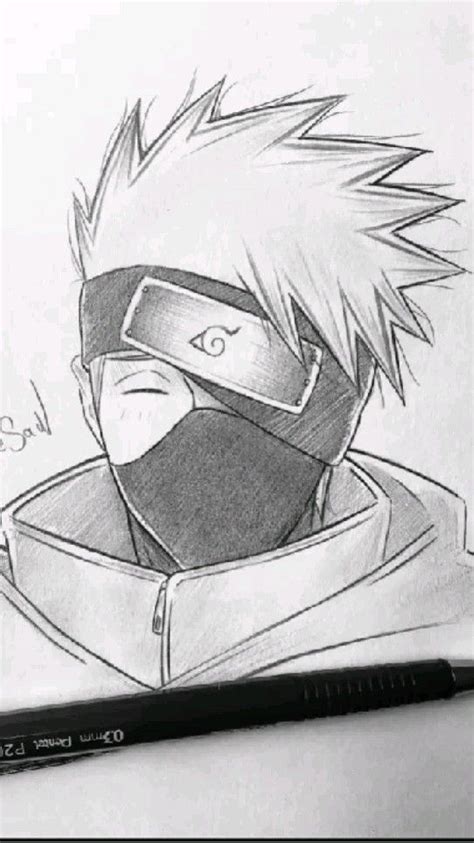 Kakashi Naruto Sketch Drawing Best Anime Drawings Anime Sketch