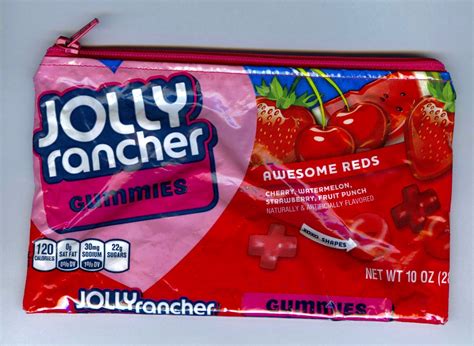 Jolly Rancher Candy Wrapper Up Cycled Zippered Bagpouch
