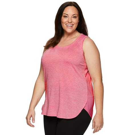 Rbx Rbx Active Womens Plus Size Athletic Space Dye Mesh Back Tank Top