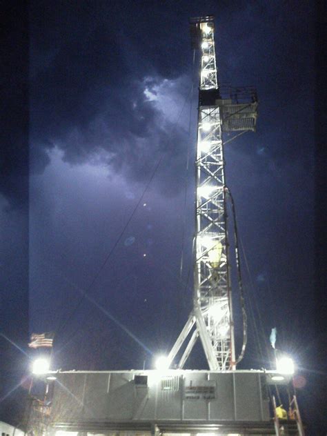 Lightning Through Clouds Oilfield