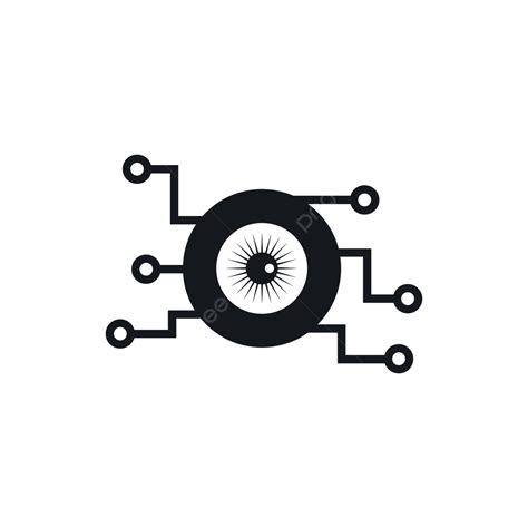 Cyber Eye Symbol Iconsimple Style Symbol Isolated Cyberspace Vector