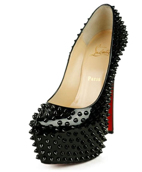 Christian Louboutin Black Patent Leather Spiked Heels Michaels