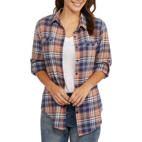 brooke leigh women s lightweight flannel shirt with pockets