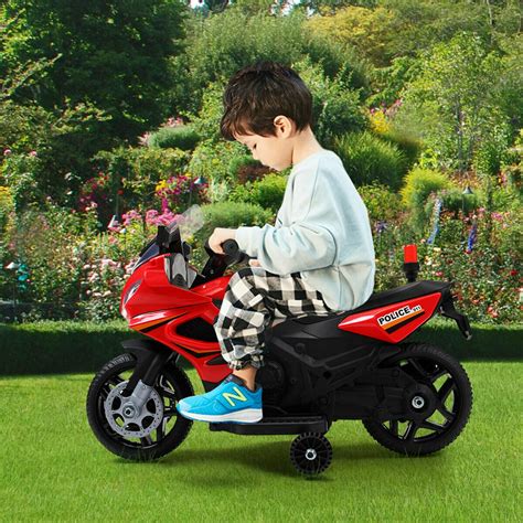 Topcobe Kids Ride On Motorcycle Red 6v Battery Powered 4 Wheels