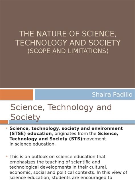 The Nature Of Science Technology And Society Pdf Science Science