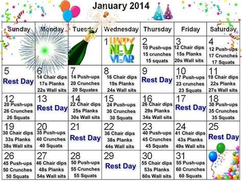 January Exercise Challenge January Workouts Fitness I Work Out