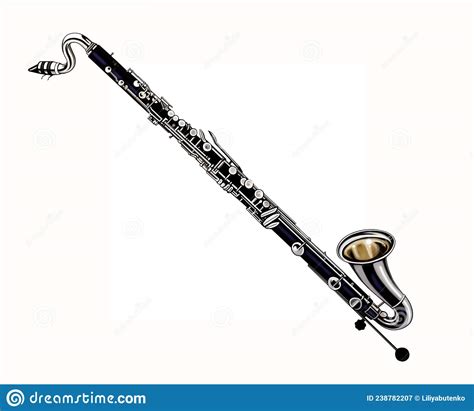 Bass Clarinet Musical Instrument Stock Illustration Illustration Of