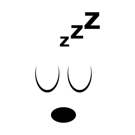 Sleep Cartoon Faces Expressive Eyes And Mouth Vector Illustration