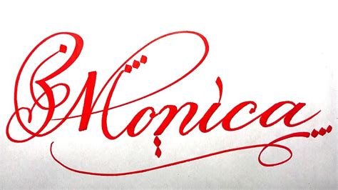 Monica Name Signature Calligraphy Status How To Write With Cut Maker Calligraphy Cursive