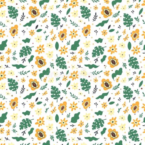 Floral Seamless Patterns Spring Summer Backdrop Hand Drawn Surface