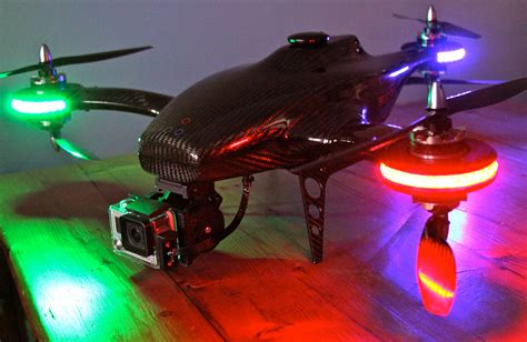 Carbon Fiber Drone With Lights On Clear Carbon And Components Inc