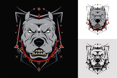 Pitbull Dog Mascot Emblem Animal Illustrations ~ Creative Market