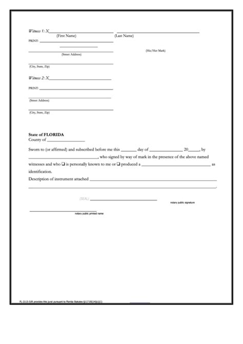 state  florida notary form printable