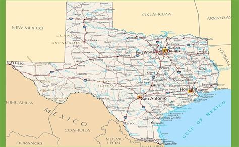 Conversationprints Texas State Road Map Glossy Poster