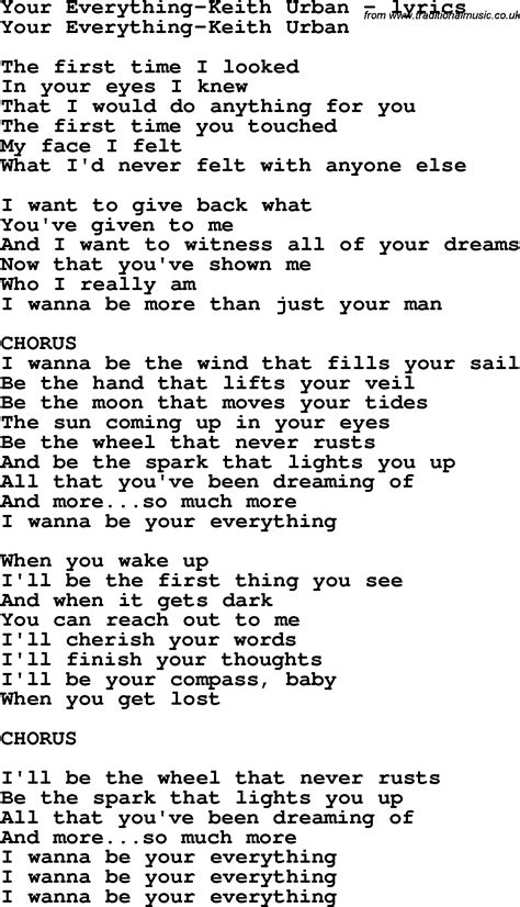 Love Song Lyrics Foryour Everything Keith Urban Keith Urban Lyrics