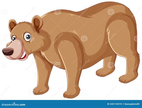 A Big Brown Bear On White Background Stock Vector Illustration Of