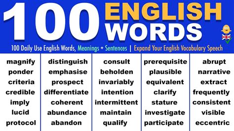 100 Daily Use English Words Meanings Sentences Expand Your English