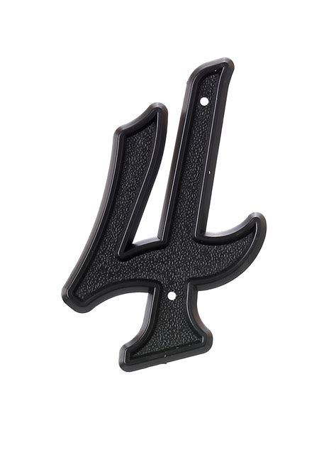 Hillman 6 Inch Black Plastic House Number 4 The Home Depot Canada