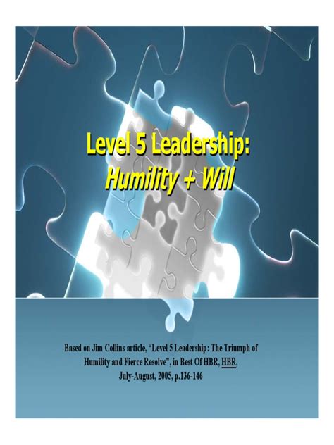 Level 5 Leadership By Jim Collinspdf Leadership Leadership And Mentoring