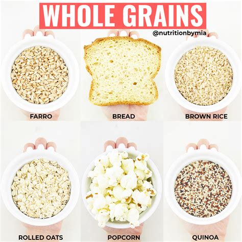 Here are some examples of a serving of whole grains Whole Grains 101
