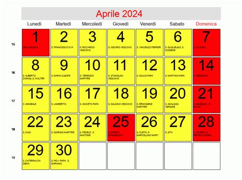 Calendario Di Aprile 2024